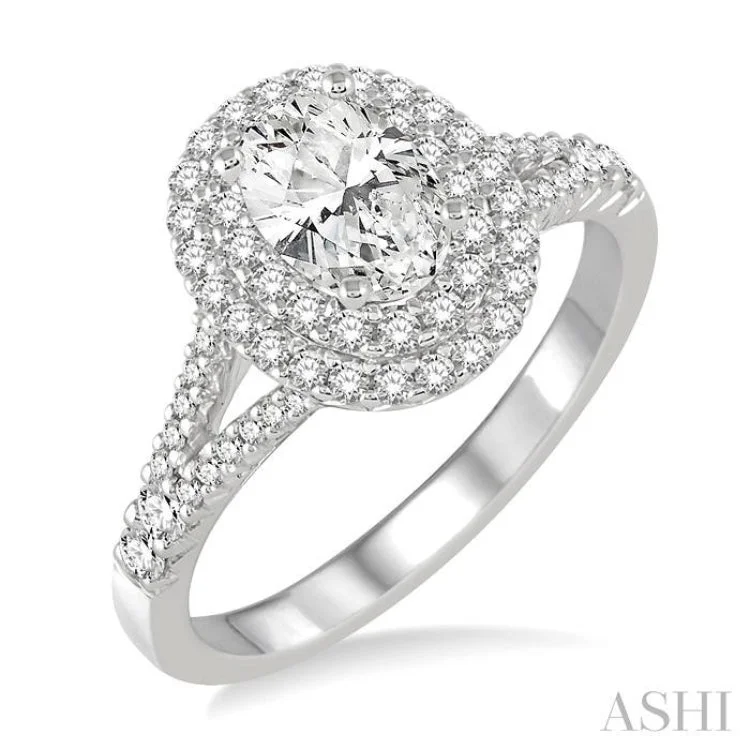 1/2 Ctw Diamond Semi-Mount Engagement Ring in 14K White Gold