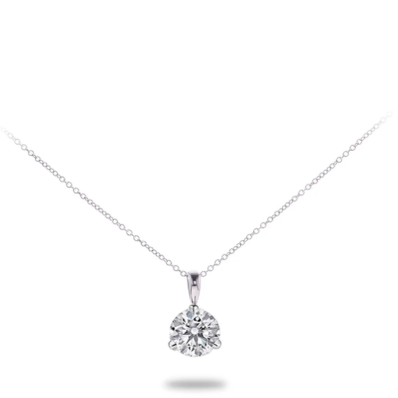 White Gold Diamond Solitaire Pendant