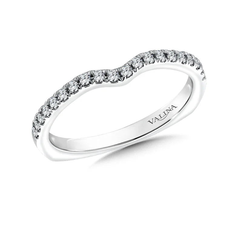 True fit matching diamond wedding band and a beautiful reminder of that special day for years to come.