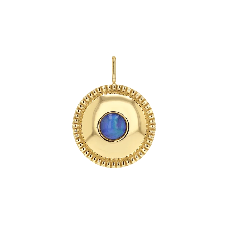 Beaded Opal Medallion Charm