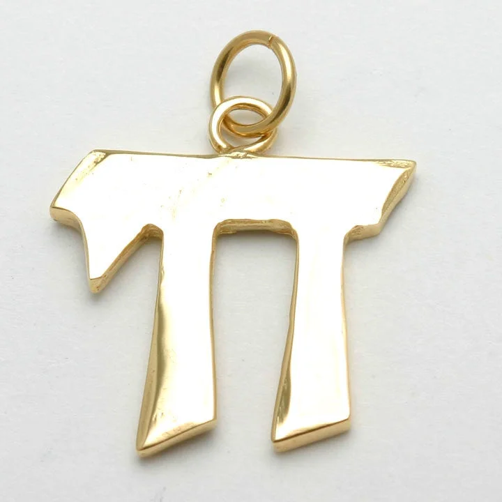 14k Yellow Gold Chai Modern Pendant