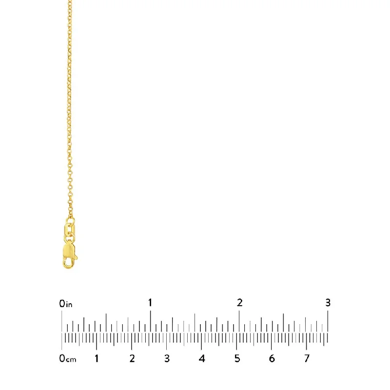 14k Yellow Gold Hollow 1.8mm Rolo Chain Round Cable Link Necklace with Lobster Claw Clasp